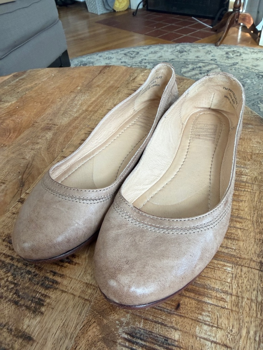 Frye Women's Tan Leather Ballet Flats